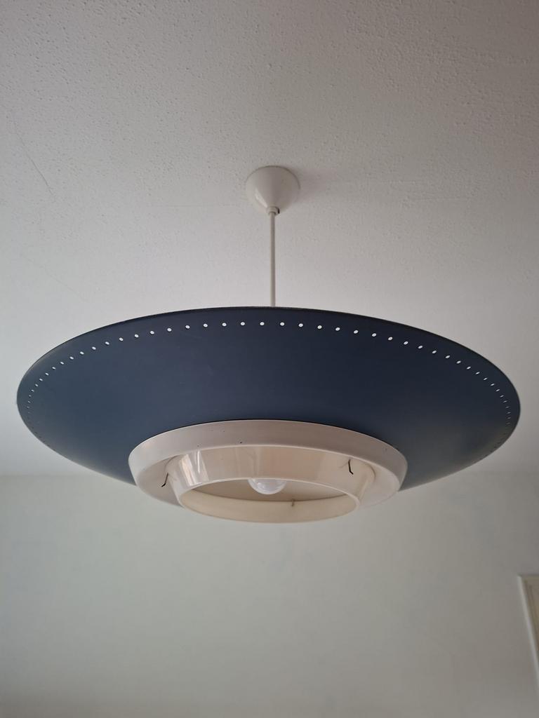 Jaren ‘50 Grote plafondlamp,Louis Kalf voor Philips, Huis en Inrichting, Lampen | Plafondlampen, Ophalen of Verzenden, Gebruikt