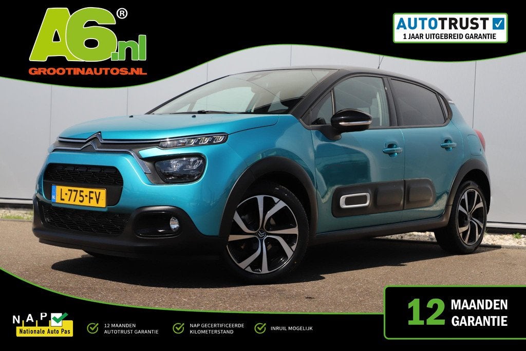 Citroen C3 1.2 PureTech Shine 110PK Automaat Nieuwe DB Riem!, Auto's, Citroën, Gebruikt, Euro 6, 1199 cc, Met garantie (alle)
