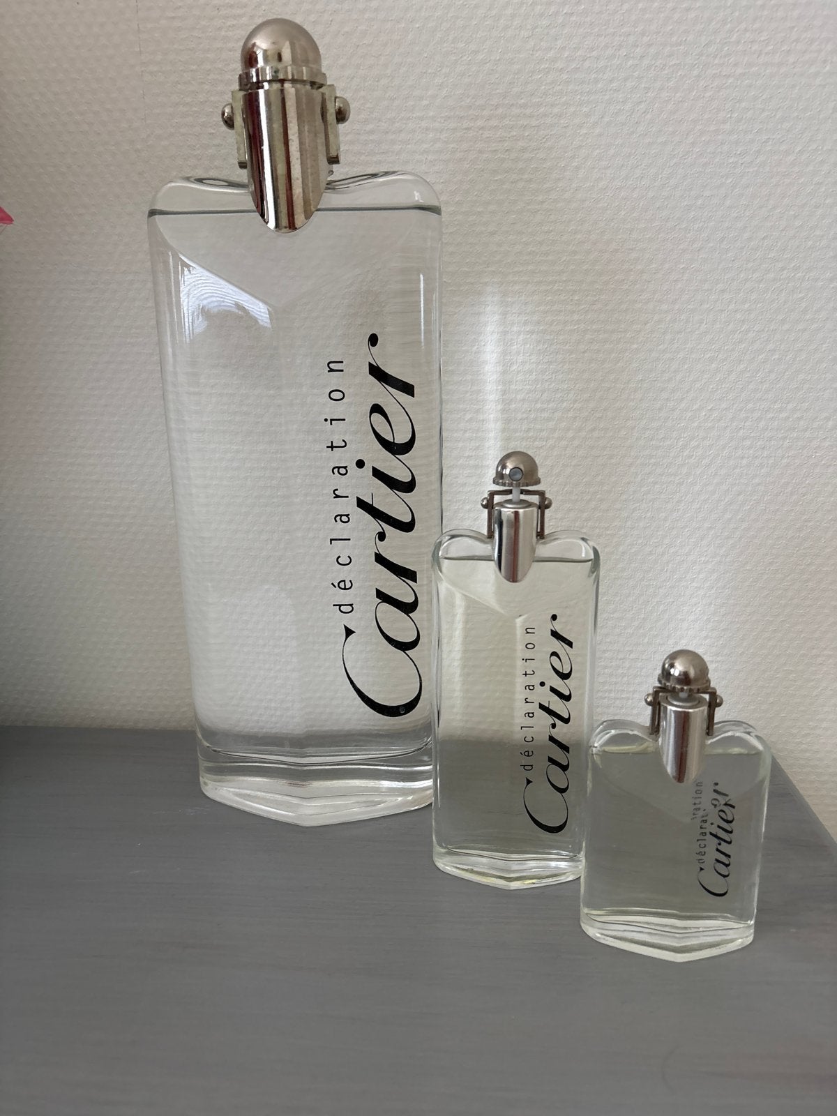Cartier Declaration parfumflessen voor decoratie (3 stuks), Ophalen of Verzenden, Gebruikt