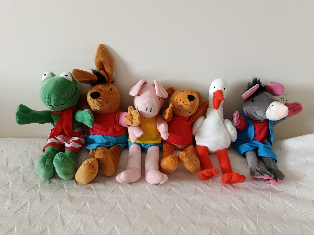 Kikker en zijn vriendjes handpoppen groot, Kikker, Nieuw, Ophalen of Verzenden, Met kleding of accessoire