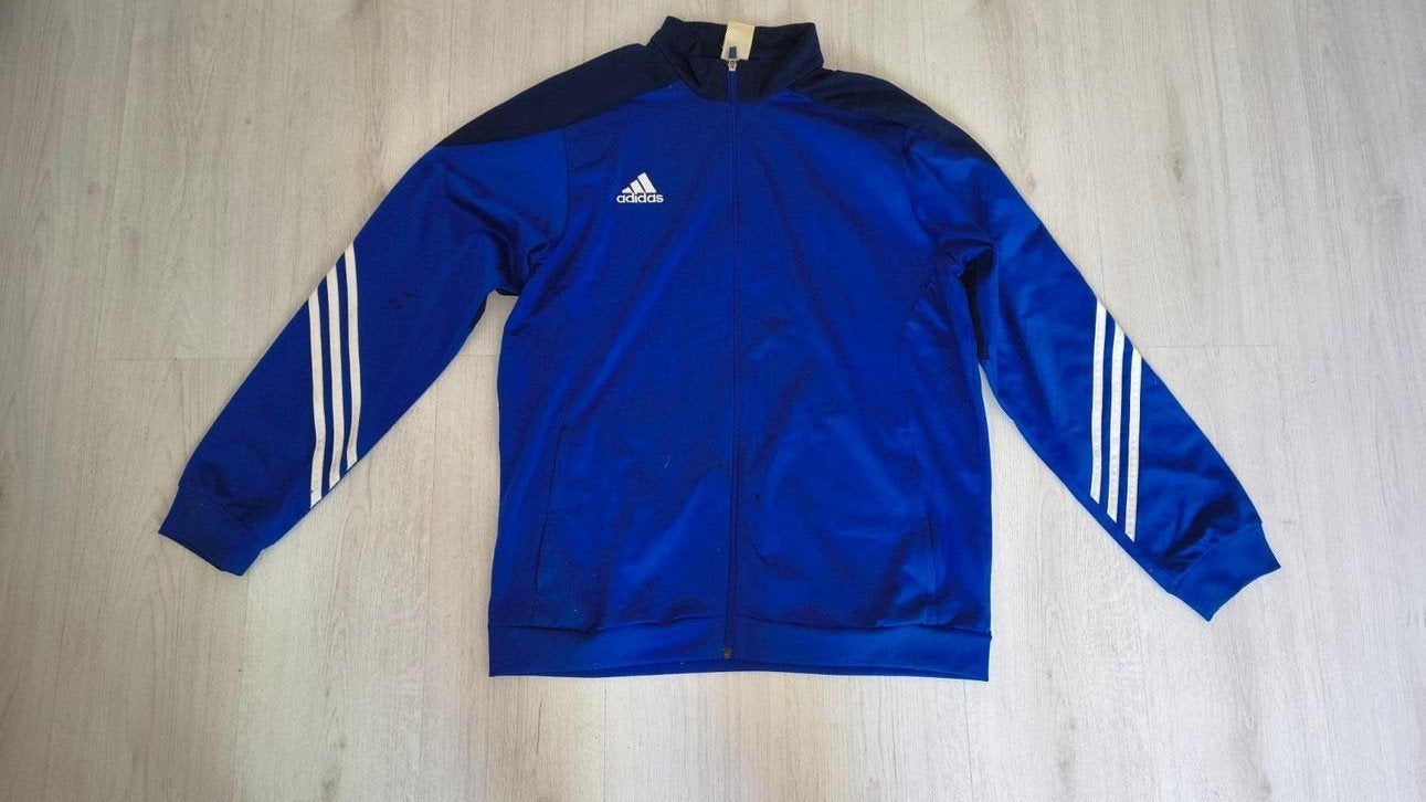 Origineel Adidas Trainingsjasje XL Blauw/Donkerblauw, Ophalen of Verzenden, Maat 56/58 (XL), Blauw