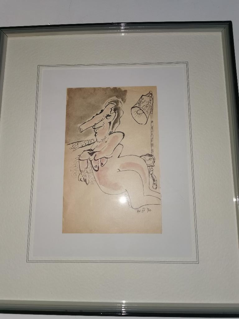 Unieke Tekening Lucebert gesigneerd en gedateerd, Antiek en Kunst, Kunst | Schilderijen | Klassiek, Ophalen