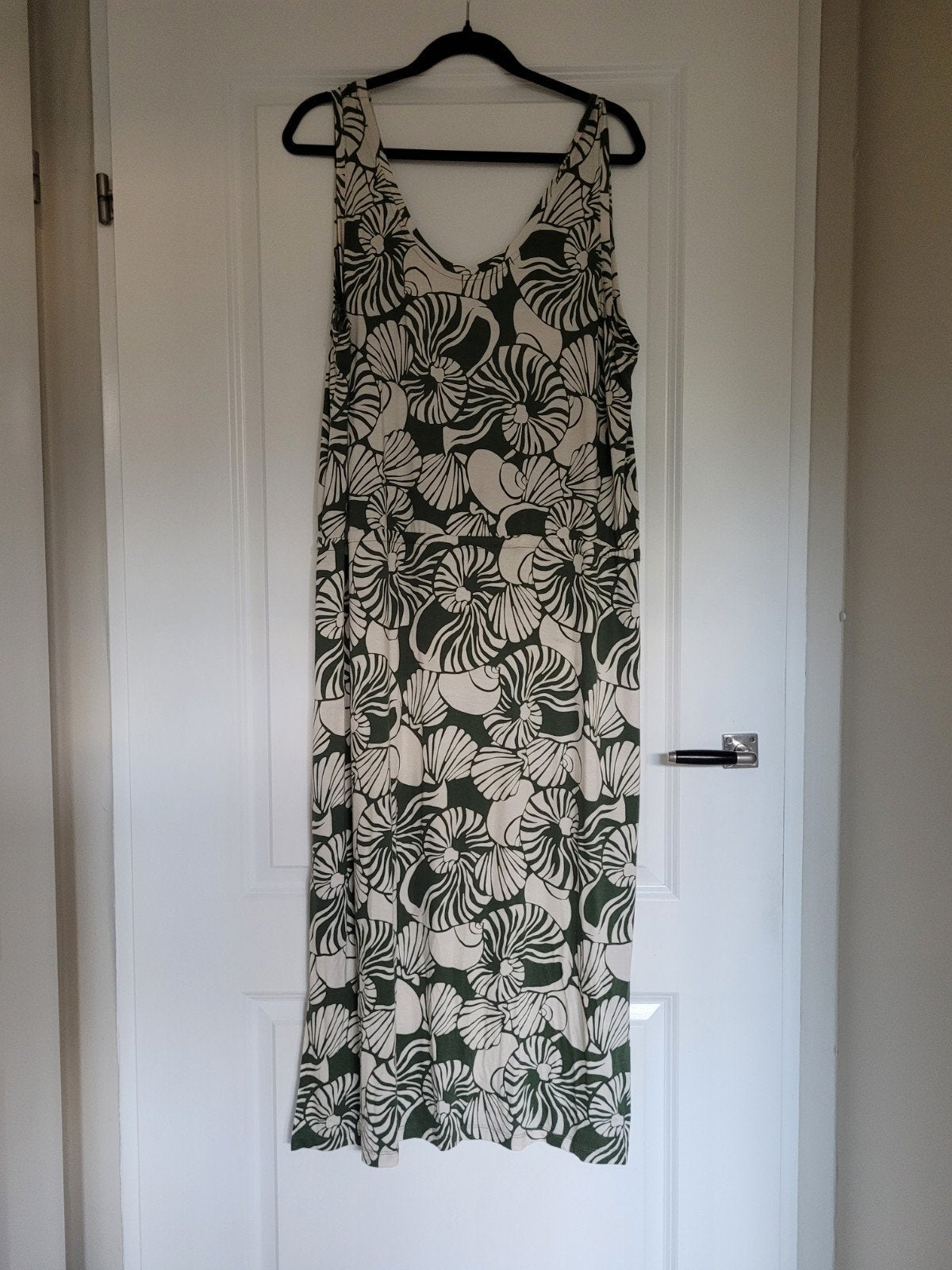 Hema jurk met schelpenprint,olijfgroen maat XL, Ophalen, Maat 46/48 (XL) of groter, Nieuw, Hema