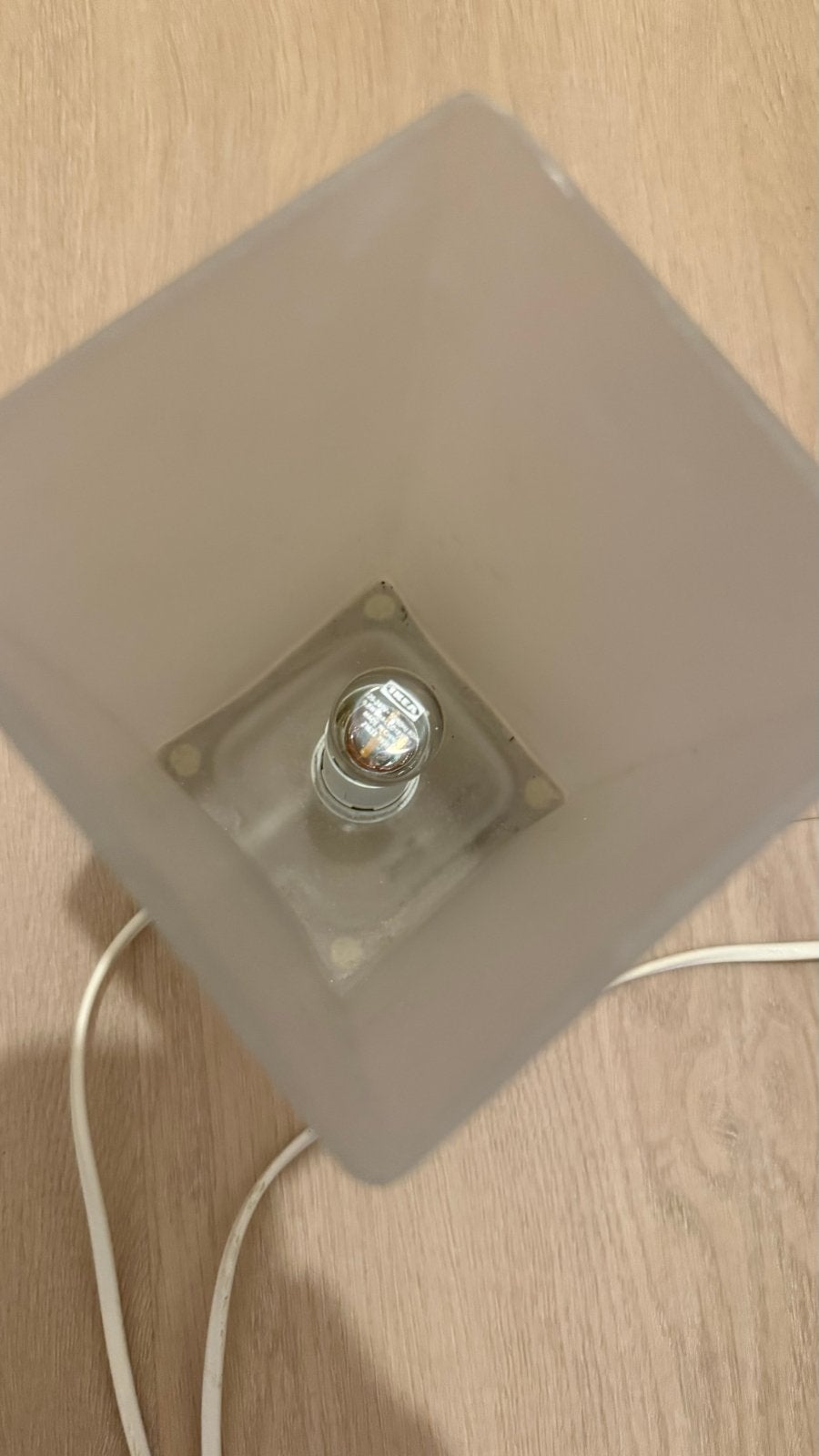 Moderne witte tafellamp - sfeerlamp, Ophalen, Gebruikt, E14 (klein), Wit