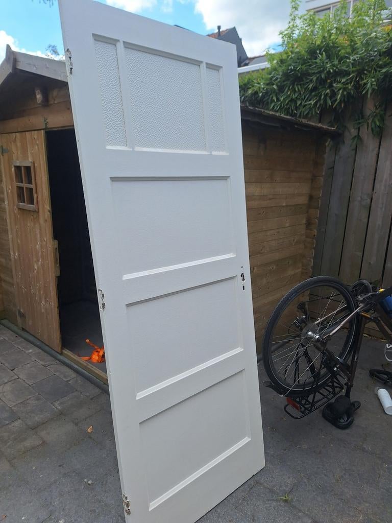 Gratis Houten Paneel deur Wit, Ophalen, Gebruikt, 80 tot 100 cm, Binnendeur