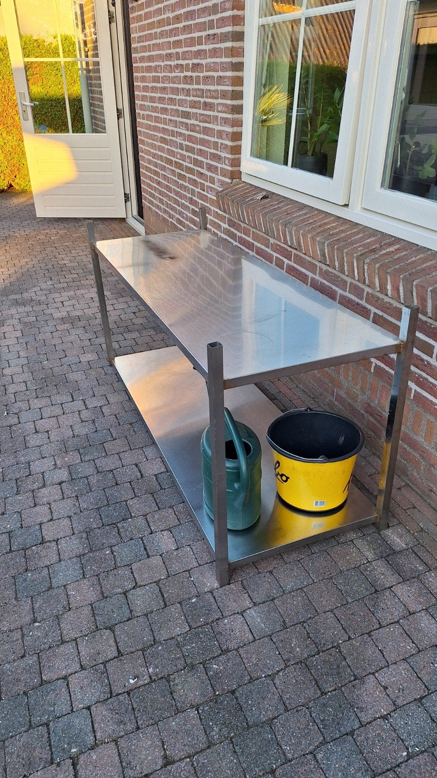 RVS Oppottafel / Werkbank, Ophalen, Gebruikt, Rechthoekig, Rvs