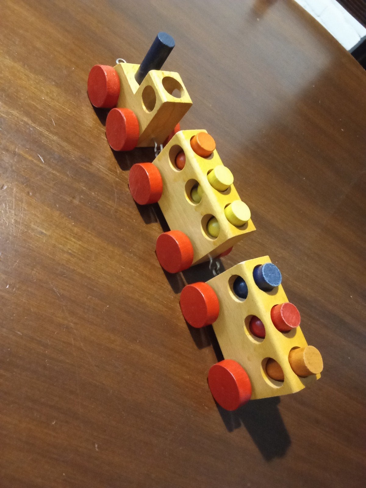 Sio houten speelgoed trein met insteekfiguren, Antiek en Kunst, Ophalen of Verzenden