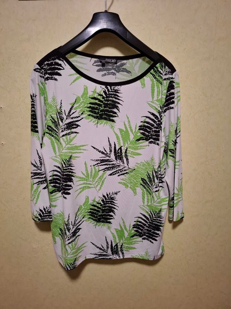 Shirt bladeren print halve mouw norah m 38, Maat 38/40 (M), Overige kleuren, Ophalen of Verzenden, Norah