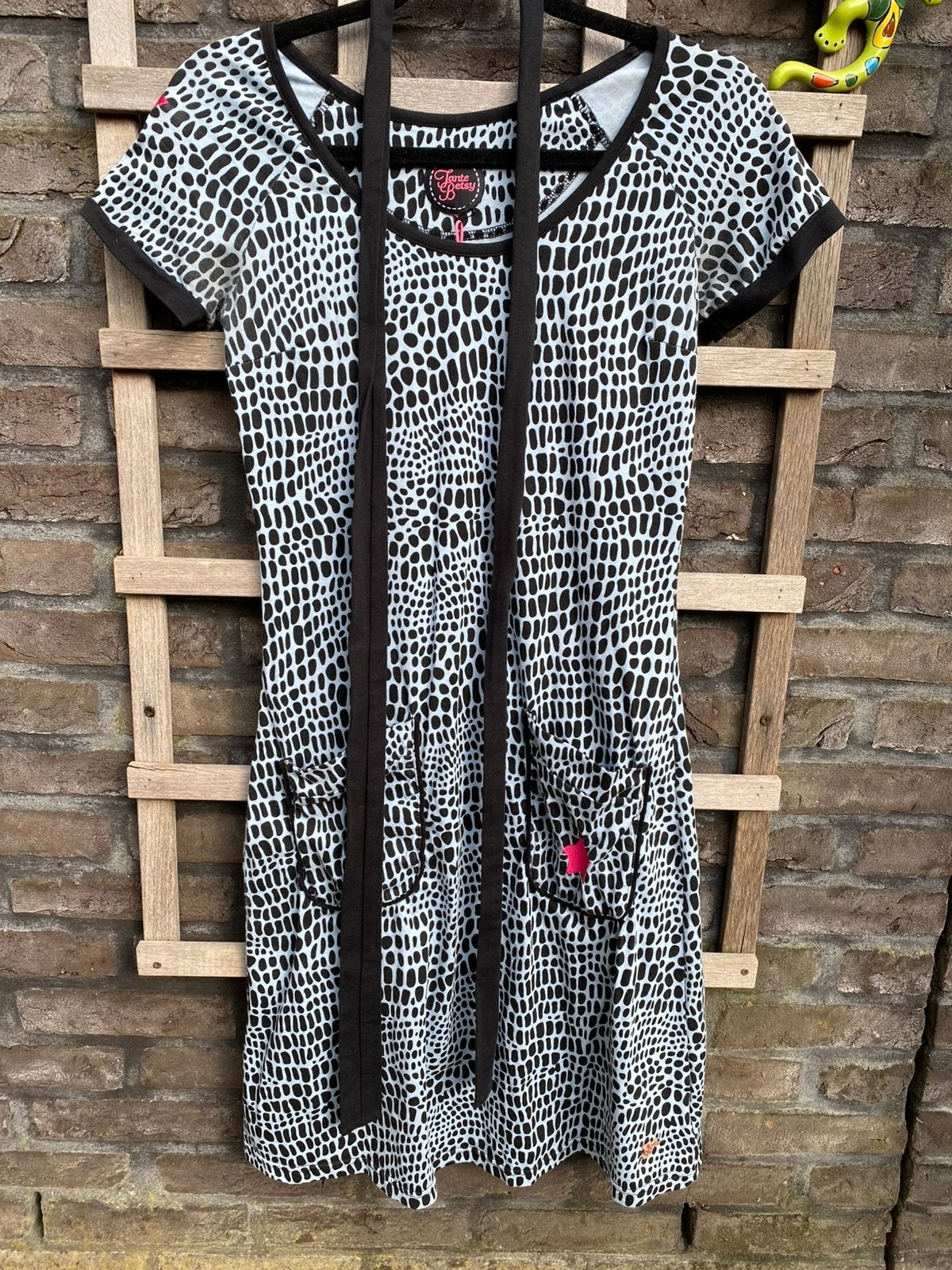 Tante Betsy Dress Annie Animal Black, maat S., Ophalen, Zwart, Knielengte, Maat 36 (S)