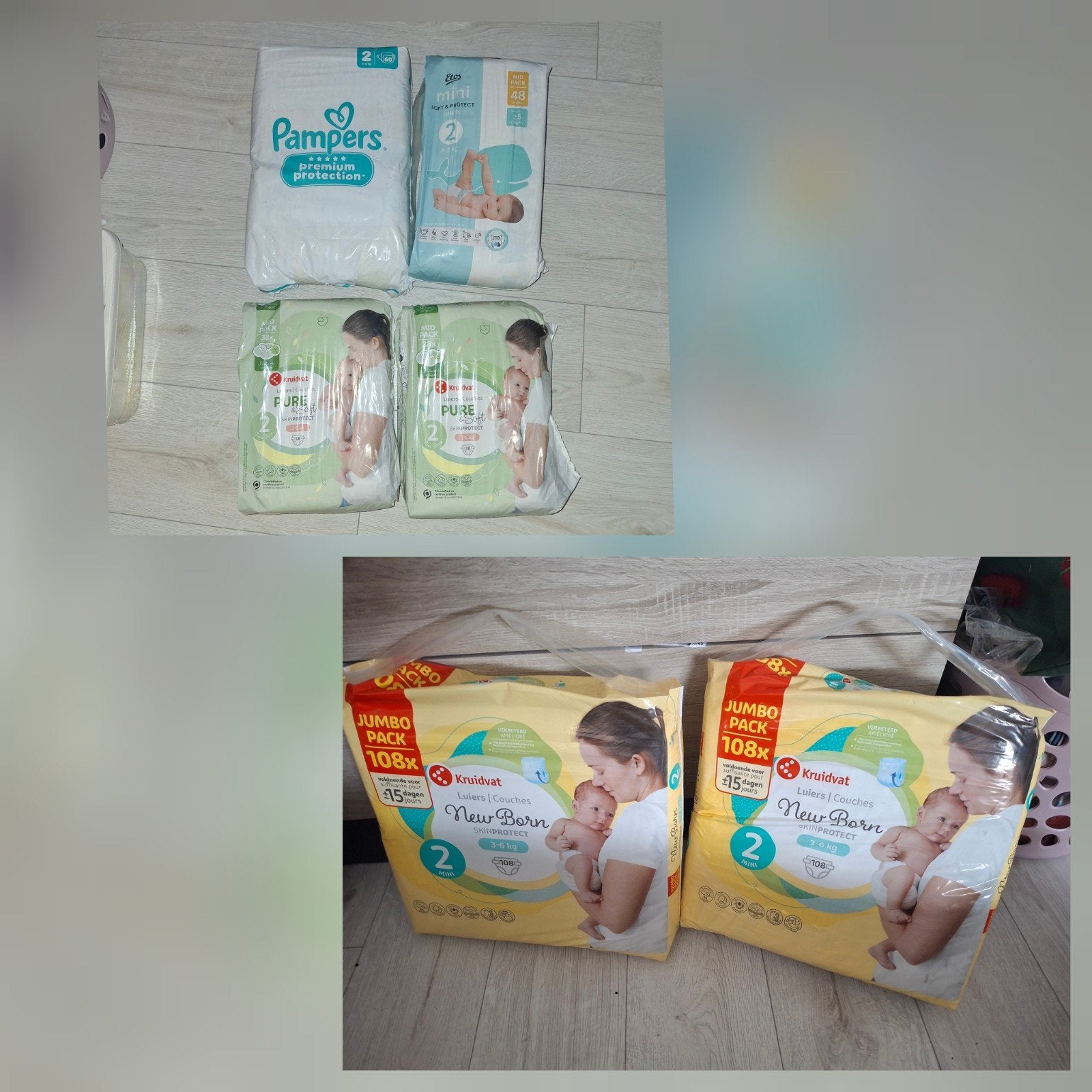 Grote partij 400x Luiers Maat 2 (Pampers, Kruidvat, Etos), Ophalen, Nieuw