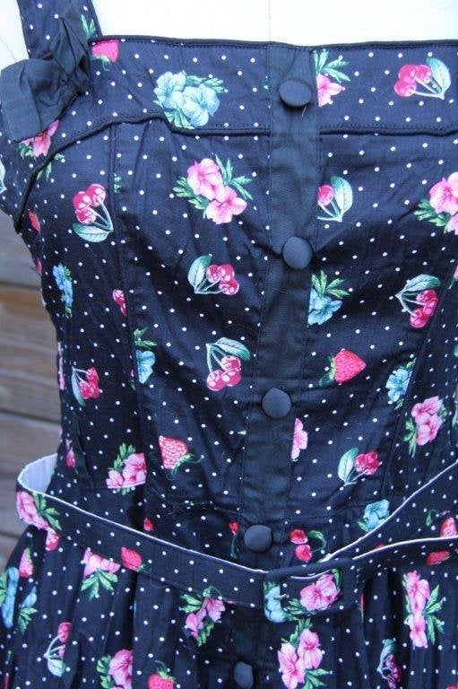 Jurk zwart bloem Hell Bunny my L Vaste prijs, Zwart, Maat 42/44 (L), Ophalen of Verzenden, Zo goed als nieuw
