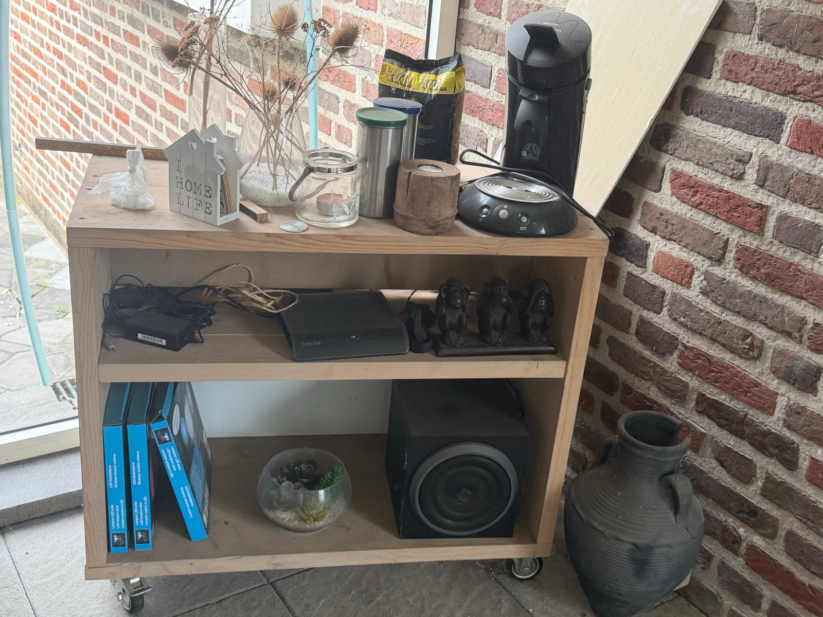 Complete Steigerhouten Loungeset met Kussens, Ophalen, 6 zitplaatsen, Steigerhout, Zo goed als nieuw