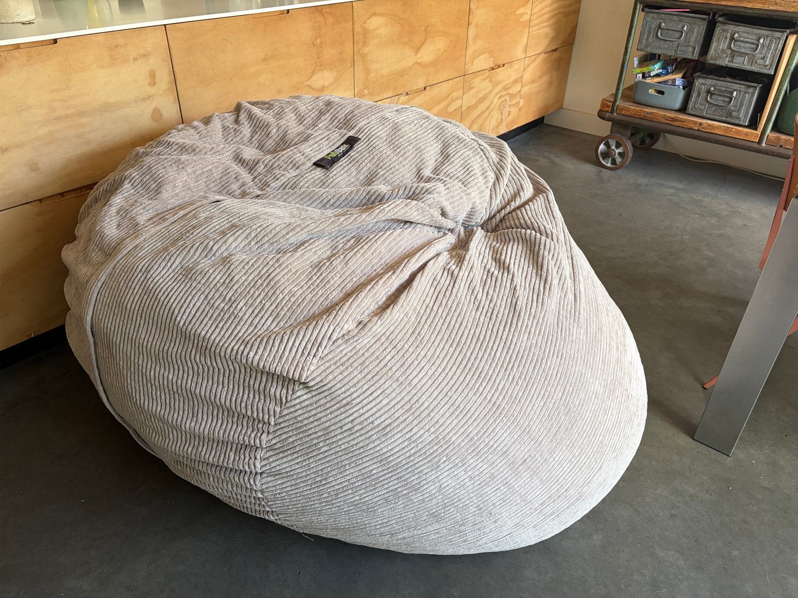 Vetsak Zitzak Large Cord Velour - Platinum, Ophalen, Zo goed als nieuw, Grijs, Zitzak
