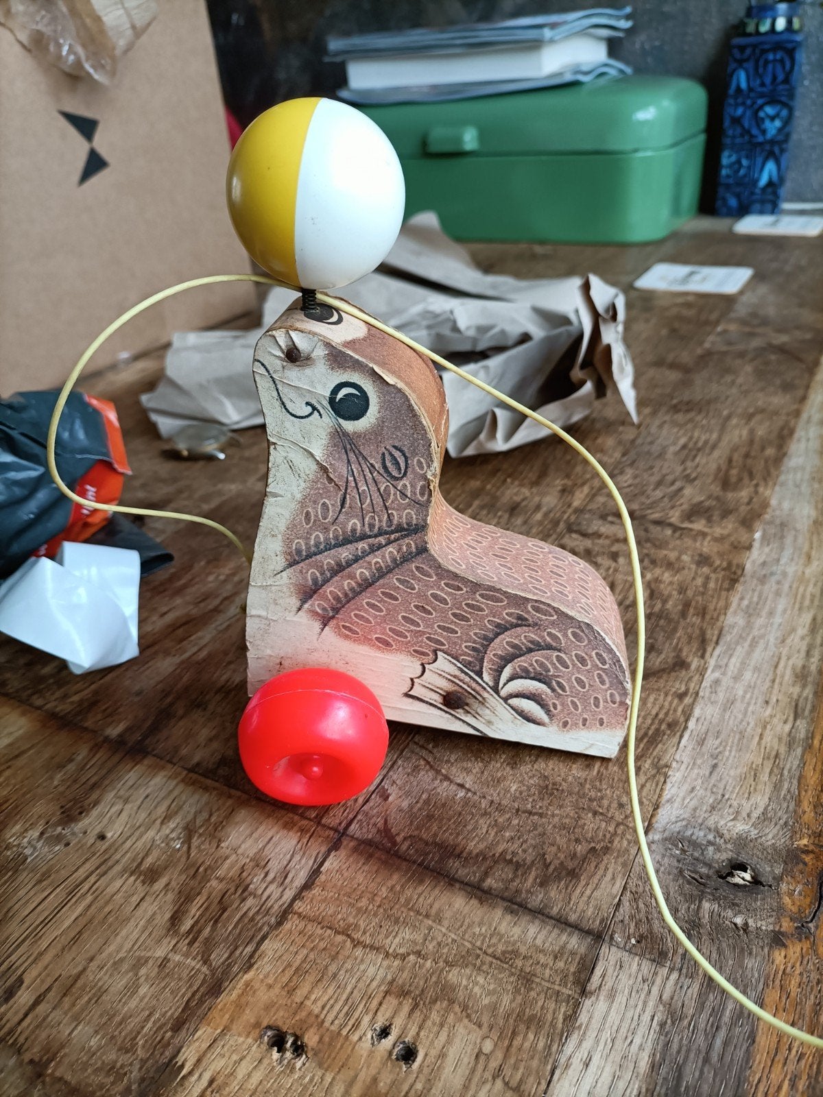 Vintage Fisher-Price Zeehond Duwspeelgoed (1978), Ophalen of Verzenden