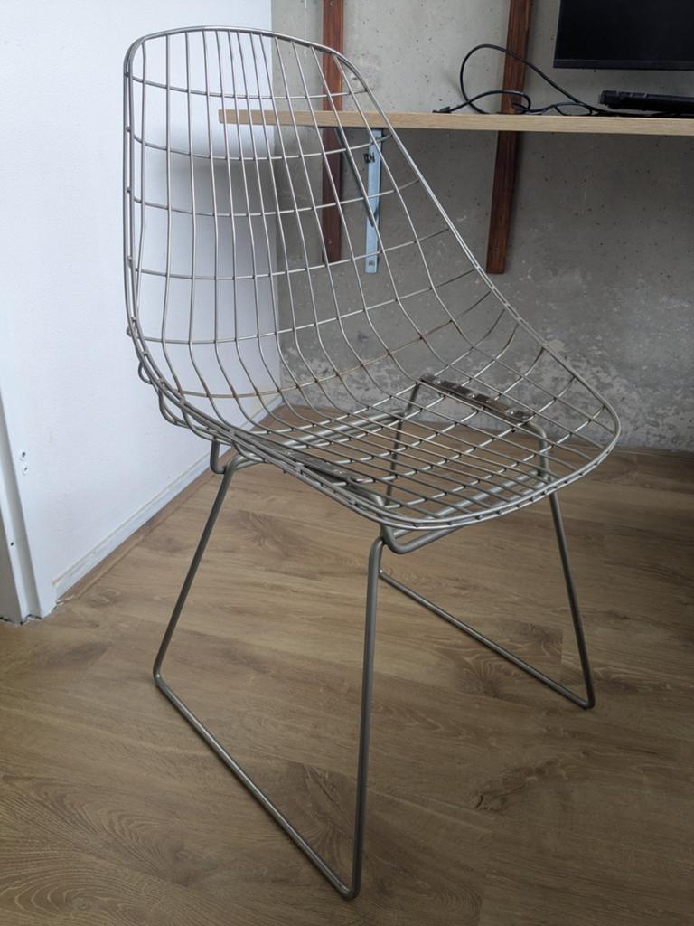 Originele Pastoe metalen draadstoel, Ophalen, Gebruikt, Modern, Industrieel, Metaal