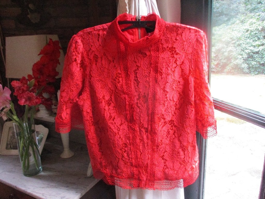 mj/NIEUW! NIKKIE/KATE MOSS/top/korte mouw /38/KANT, Maat 38/40 (M), Verzenden, Nieuw, Rood