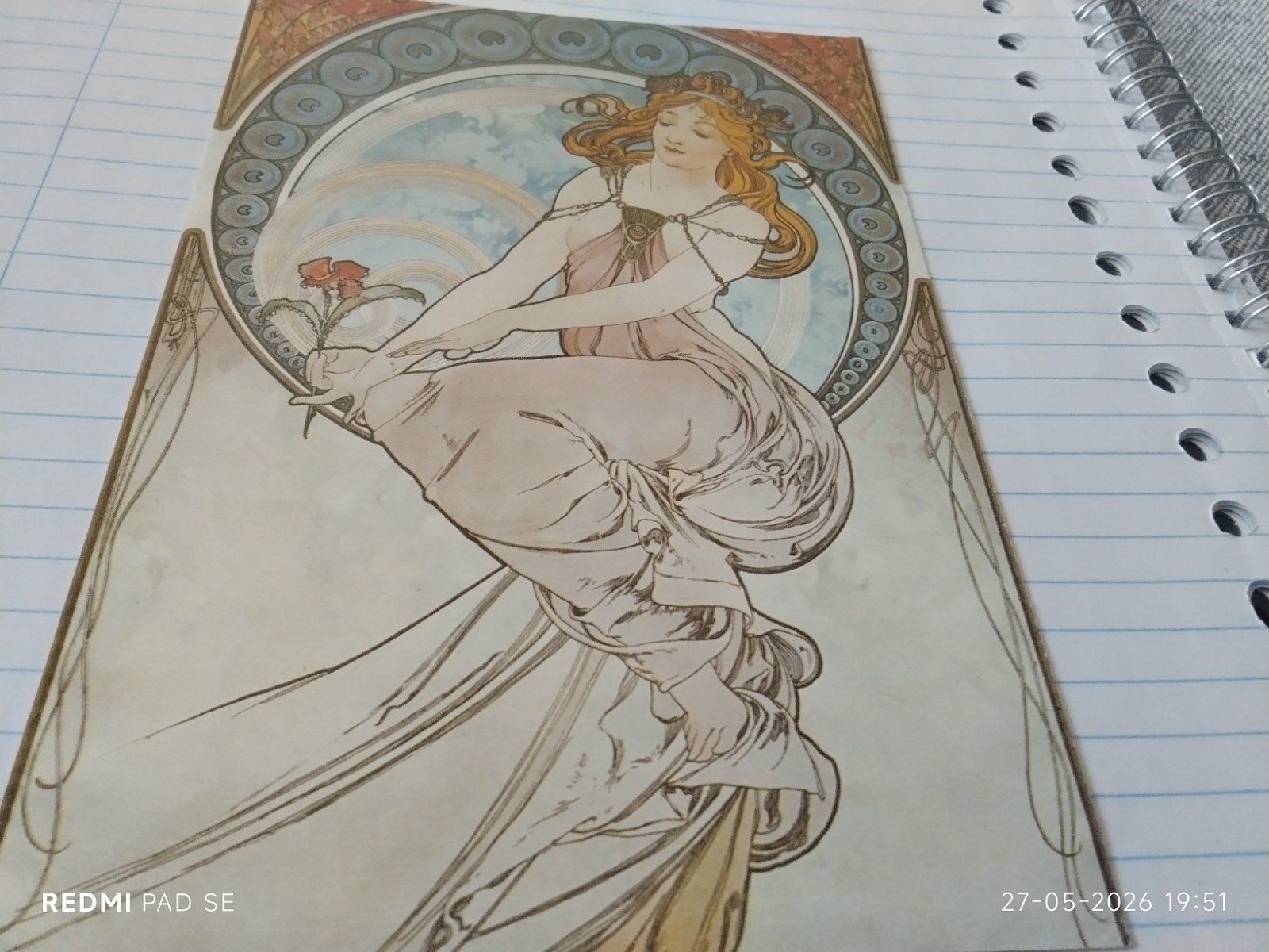 Alphonse Mucha Ansichtkaart - La Peinture (1898), Ophalen of Verzenden, 1980 tot heden, Overige thema's