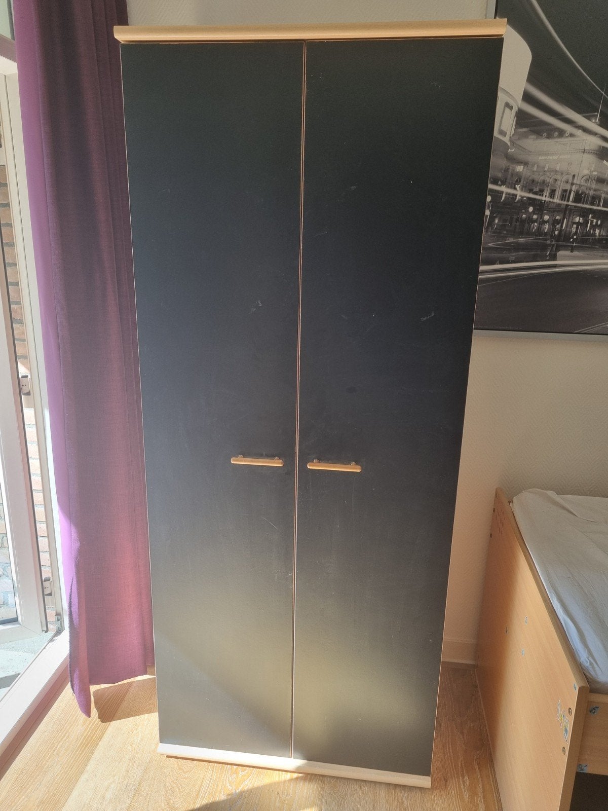 Kast met planken en hangruimte, Ophalen, Met deur(en), Gebruikt, 50 tot 100 cm