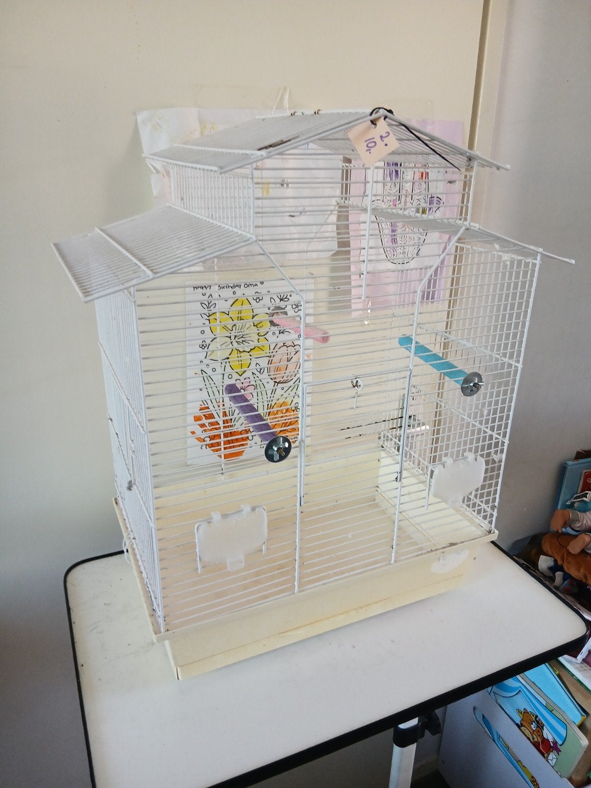 vogel kooitje nr 2, Dieren en Toebehoren, Vogels | Hokken en Kooien, Ophalen of Verzenden, Gebruikt, Metaal, Vogelkooi