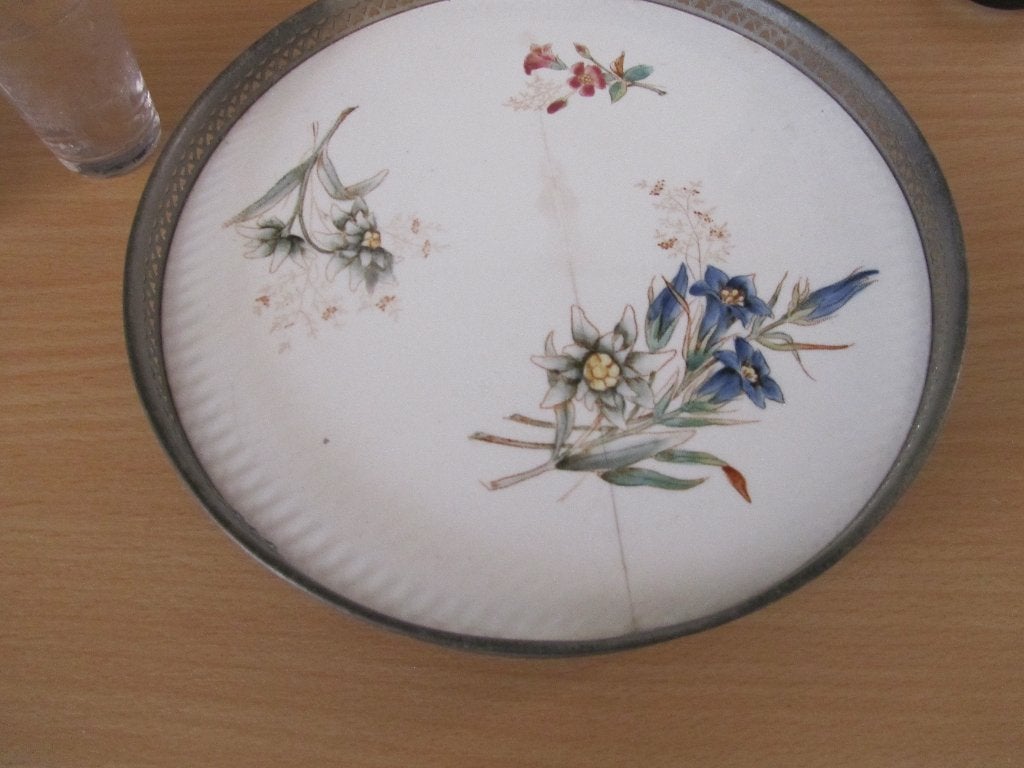 Antieke karaf met glazen en dienblad, Ophalen of Verzenden