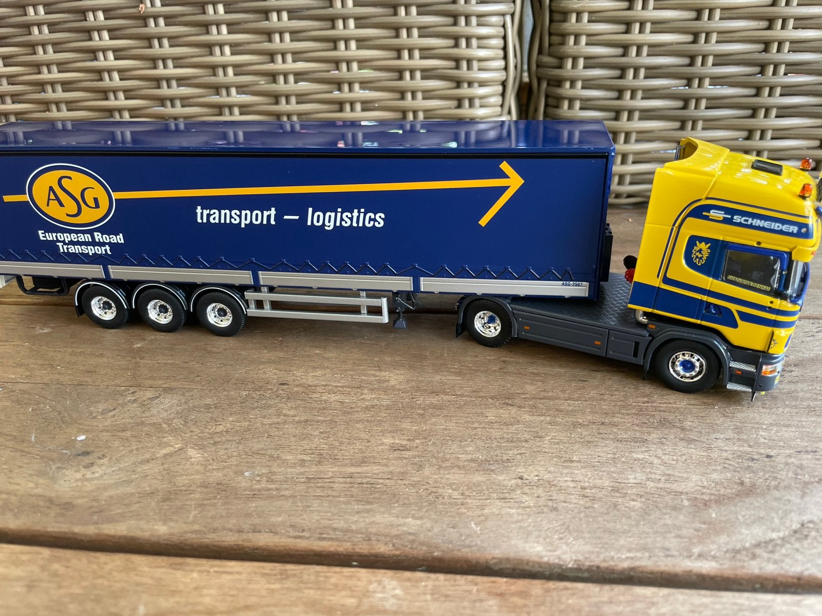 TEKNO SCANIA SUPER 164L SCHEIDER ASG, Hobby en Vrije tijd, Modelauto's | 1:50, Ophalen of Verzenden, Nieuw, Bus of Vrachtwagen