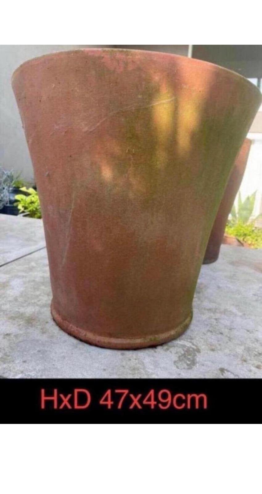 Oude Italiaanse dikke terracotta OTS pot 49cm uniek antiek, Tuin en Terras, Ophalen, 40 cm of meer, Rond, Zo goed als nieuw