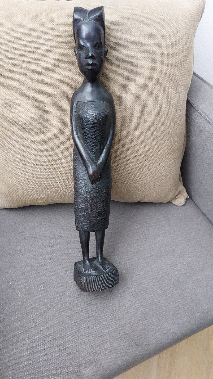 Zwaar houten beeldje - Tribal wood carving, Ophalen of Verzenden