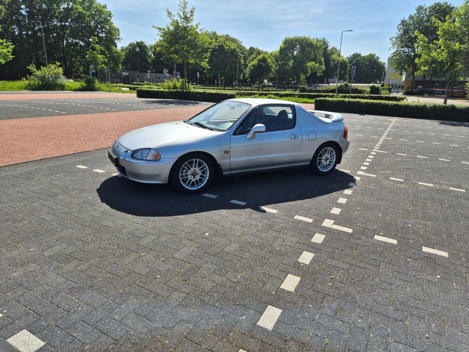 Honda Del Sol 1997  99.000 km Airco  Uniek nette staat, Voorwielaandrijving, Zwart, Cabriolet, 1590 cc