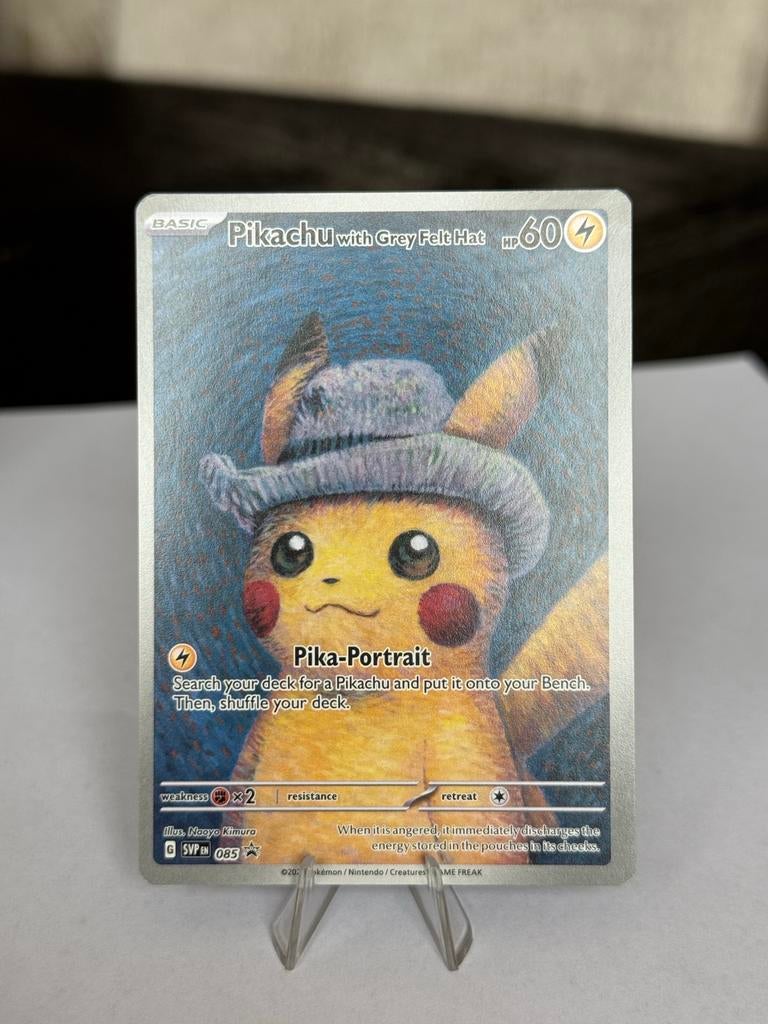 Pikachu with Grey Felt Hat (SVP 085) - Van Gogh Promo, Ophalen, Zo goed als nieuw, Losse kaart