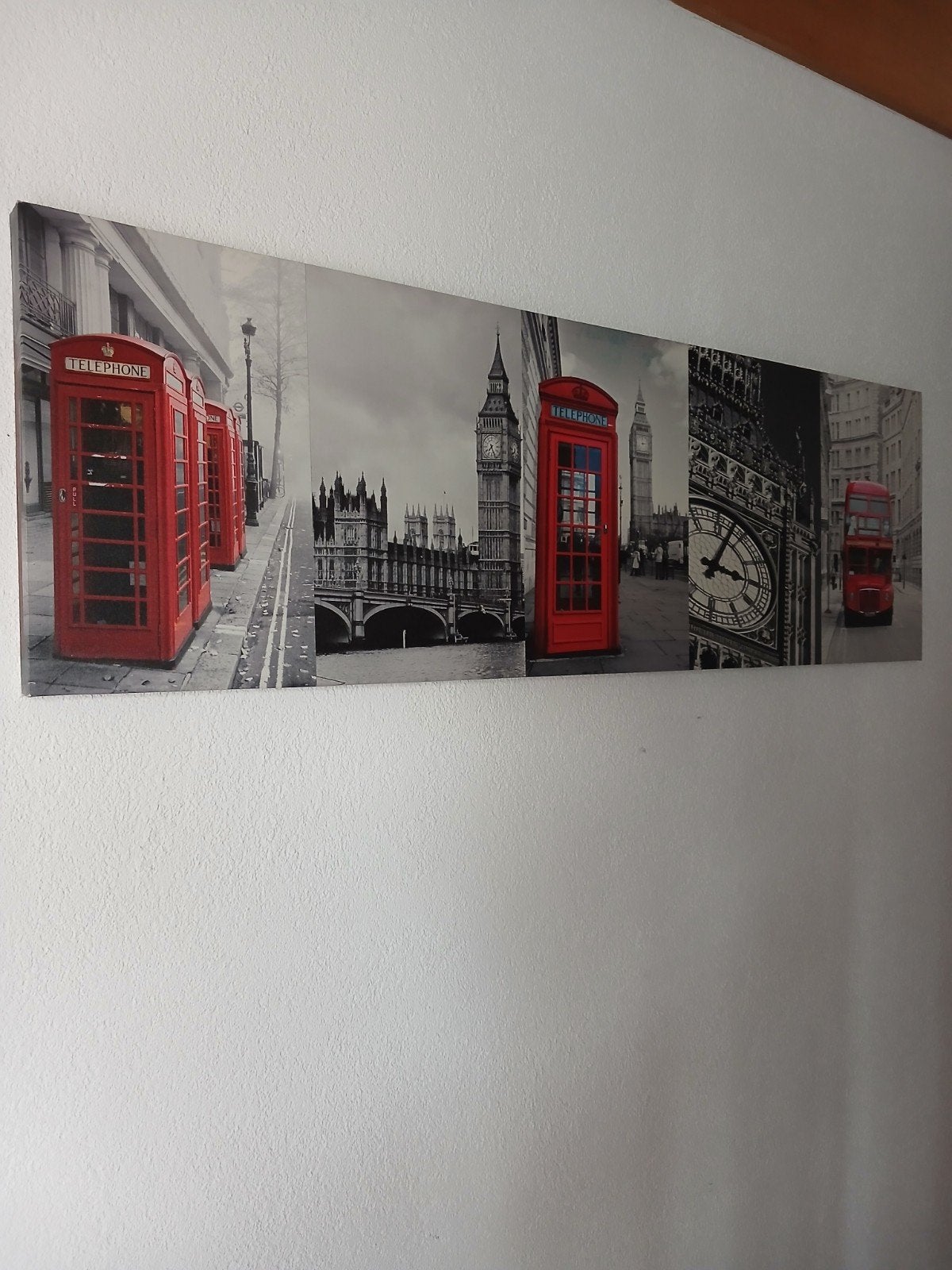5 luik  londen140x45cm, Ophalen, Gebruikt, 125 cm of meer, Schilderij