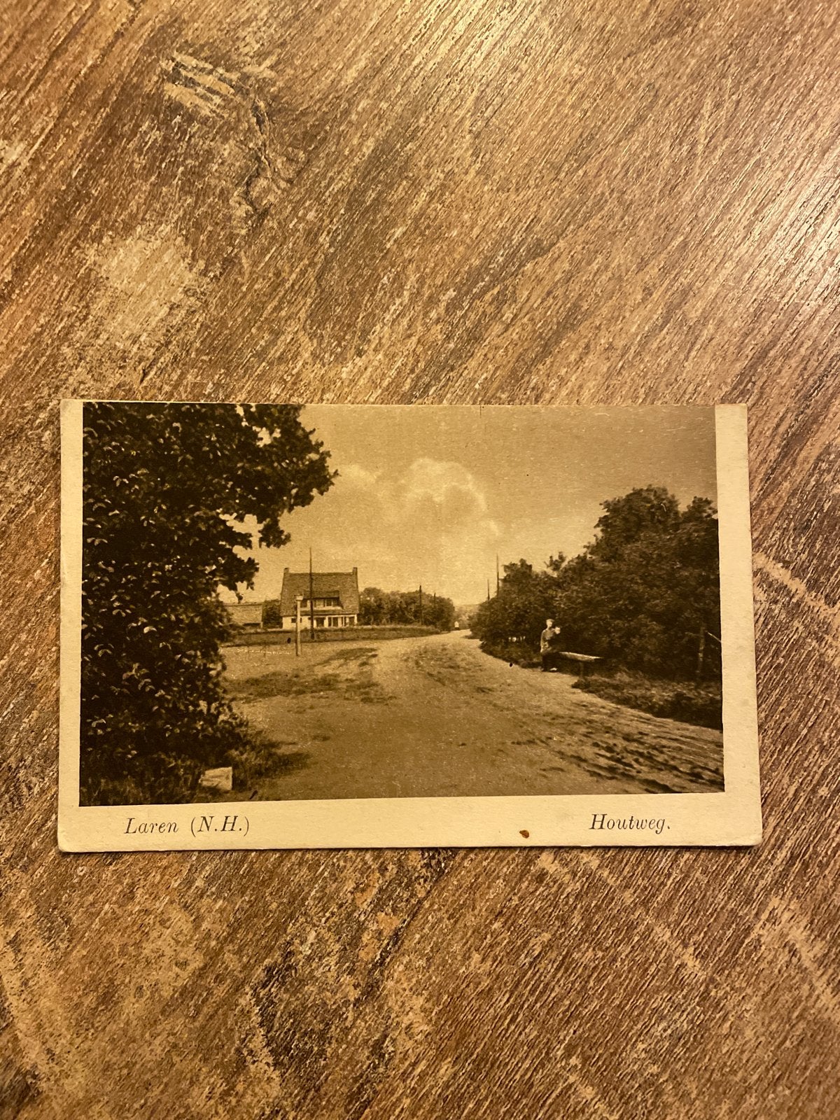 Oude ansichtkaart Laren (N.H.) - Houtweg, Verzamelen, Ophalen of Verzenden, Gelopen, Noord-Holland