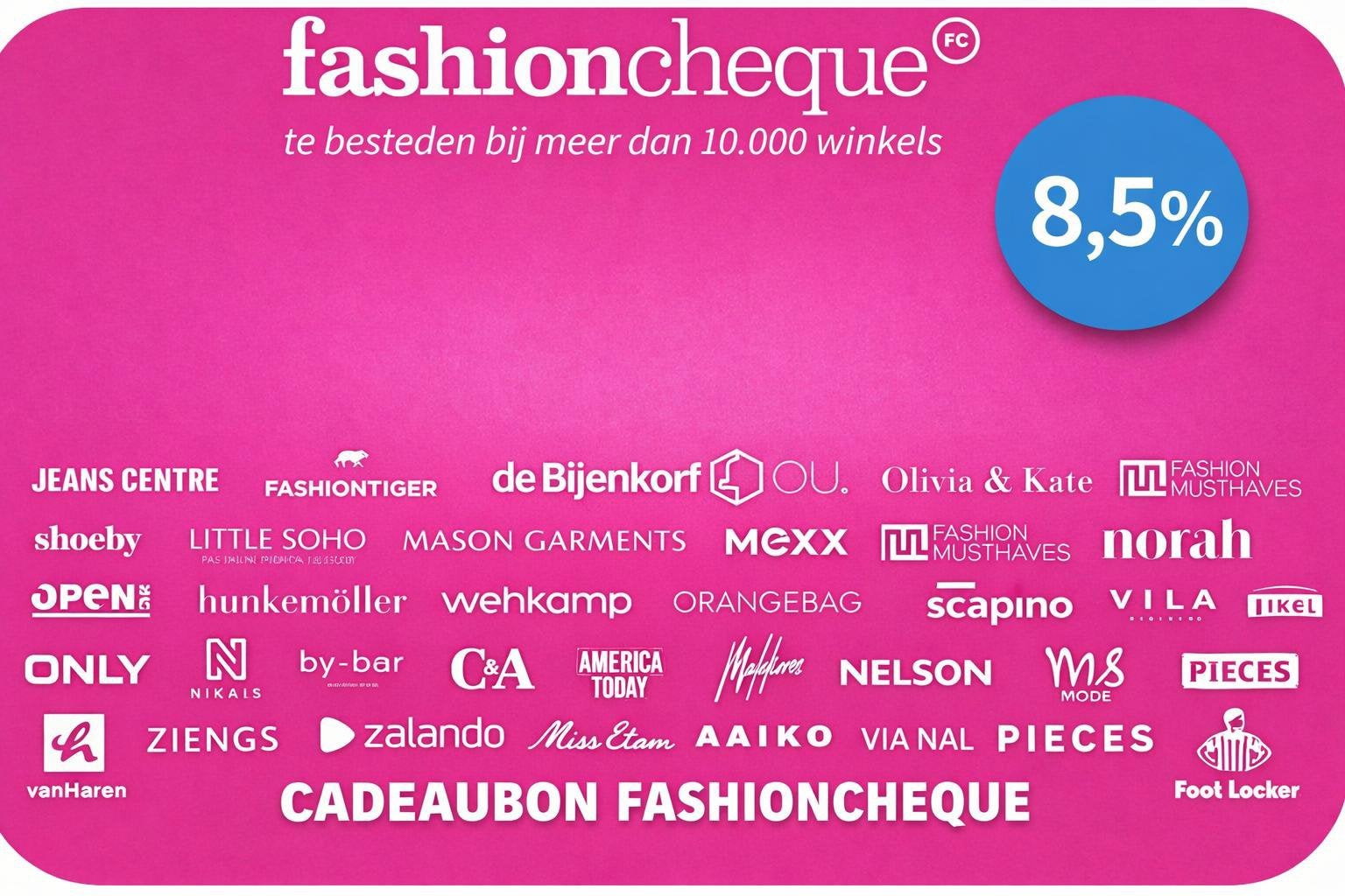 Cadeaubon van Fashion Cheque twv € 150,-, Eén persoon, Cadeaubon