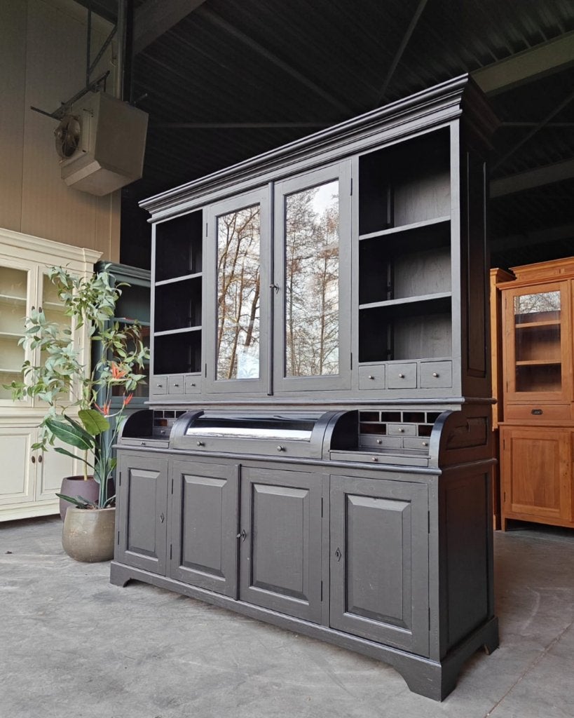 Zwarte Grutterskast | Secretaire | Kruidenkast #102, Niet ingevuld, 200 cm of meer, 150 tot 200 cm, Niet ingevuld