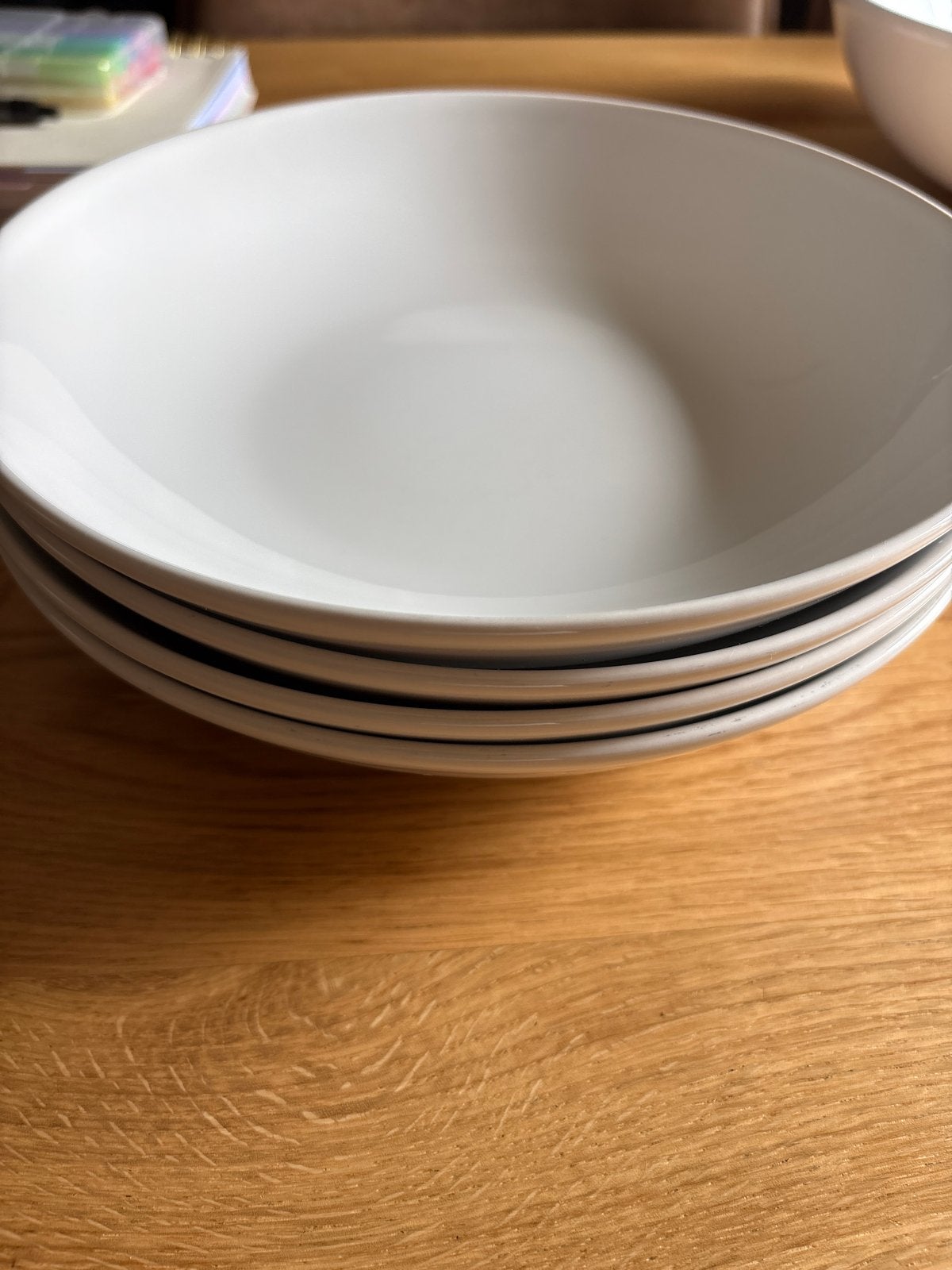 4 diepe eetborden van IKEA - Wit, modern design, Ophalen, Gebruikt, Keramiek, IKEA