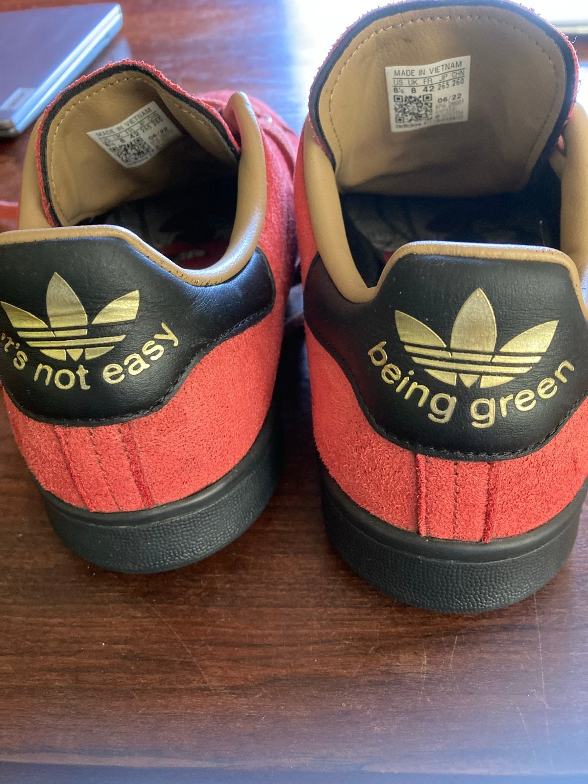 Adidas Stan Smith 'It's not easy being green' - Maat 42, Ophalen, Sneakers of Gympen, Gedragen, Rood