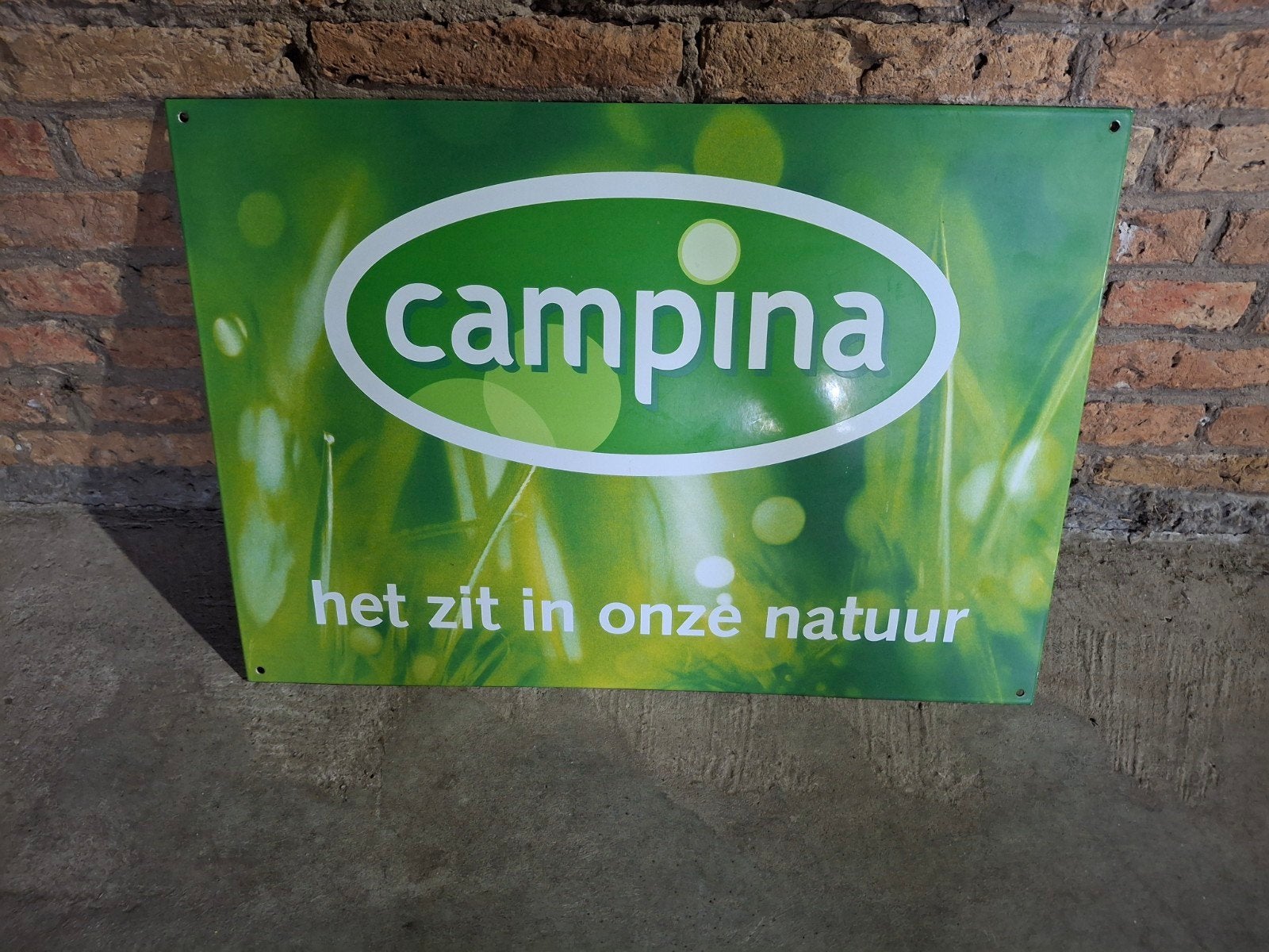 Campina bord emaile, Verzamelen, Biermerken, Ophalen of Verzenden, Reclamebord, Plaat of Schild, Overige merken