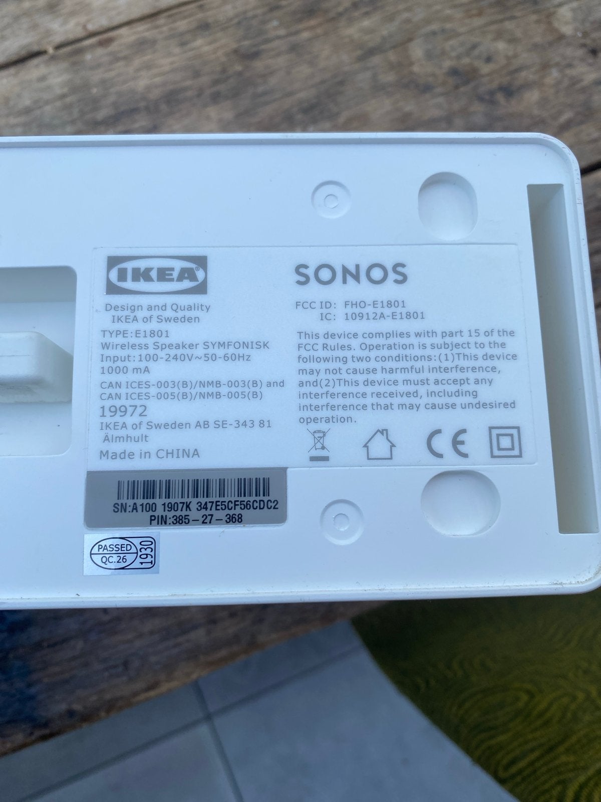 IKEA Symfonisk WiFi Speaker (Sonos) - Wit, Audio, Tv en Foto, Ophalen, Slimme speaker, WiFi, Zo goed als nieuw