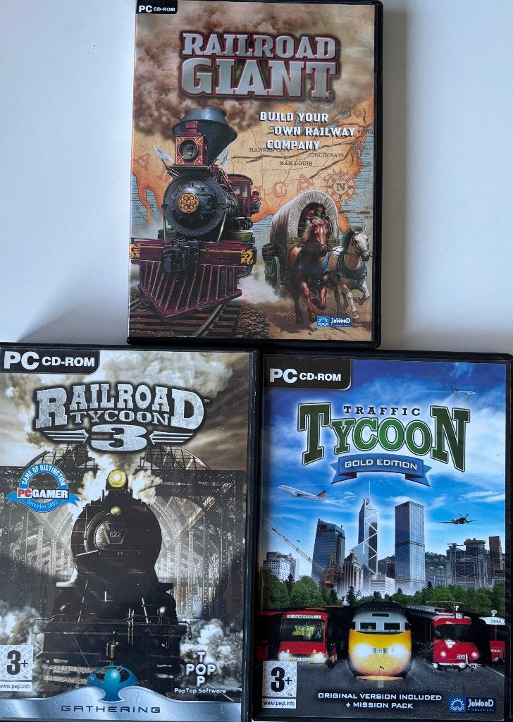 3x PC CD-ROM Railroad Giant/Tycoon - Train/Railway, Spelcomputers en Games, Games | Pc, Avontuur en Actie, 1 speler, Ophalen of Verzenden