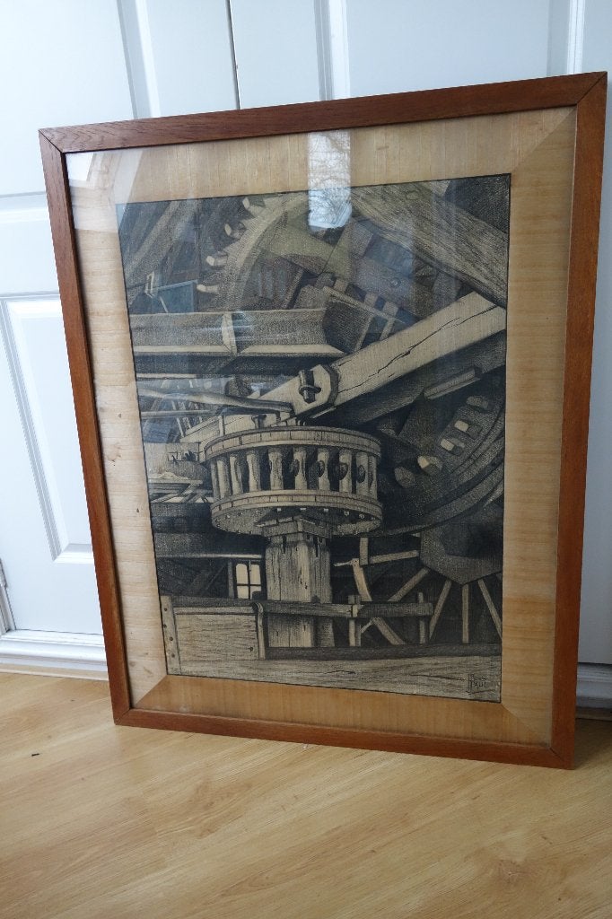 Molen Zaanstreek interieur omtrent 1930, Ophalen, Klassiek, Print, Overige onderwerpen