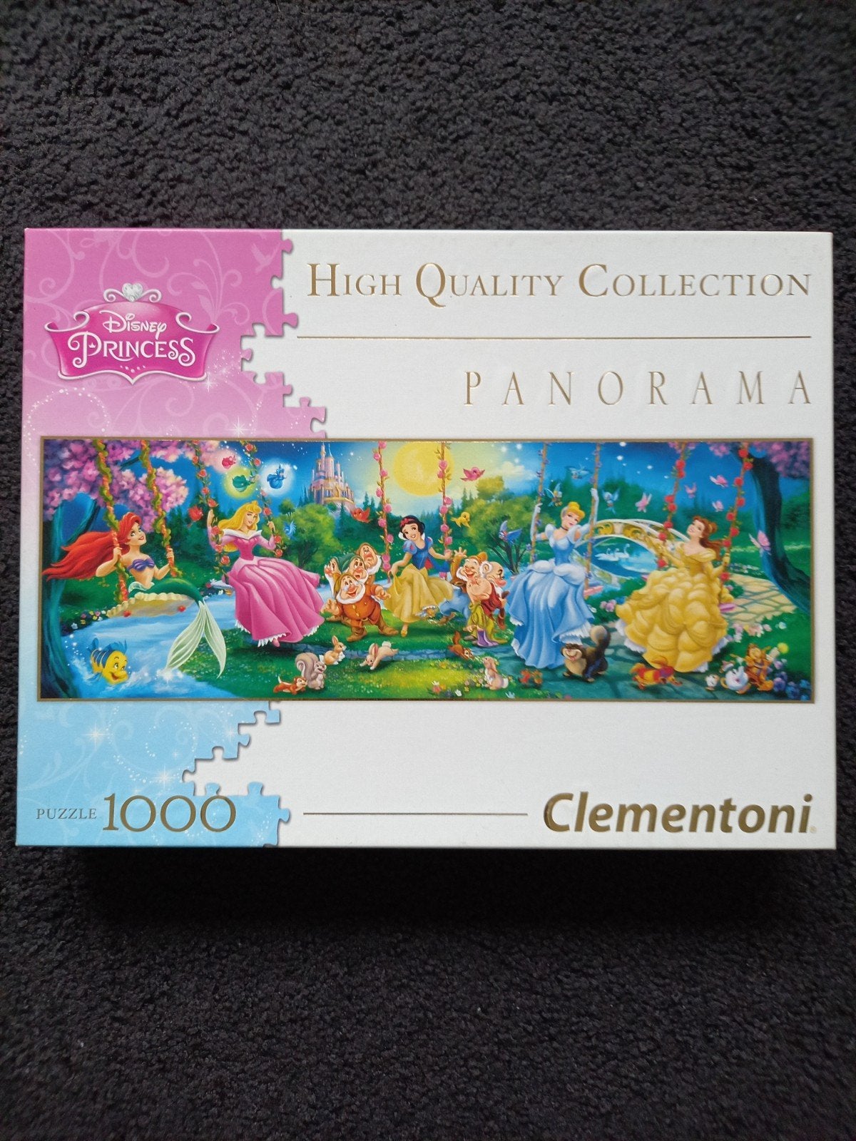 Disney Princess Panorama Legpuzzel 1000 stukjes Clementoni, Ophalen of Verzenden, 500 t/m 1500 stukjes, Zo goed als nieuw