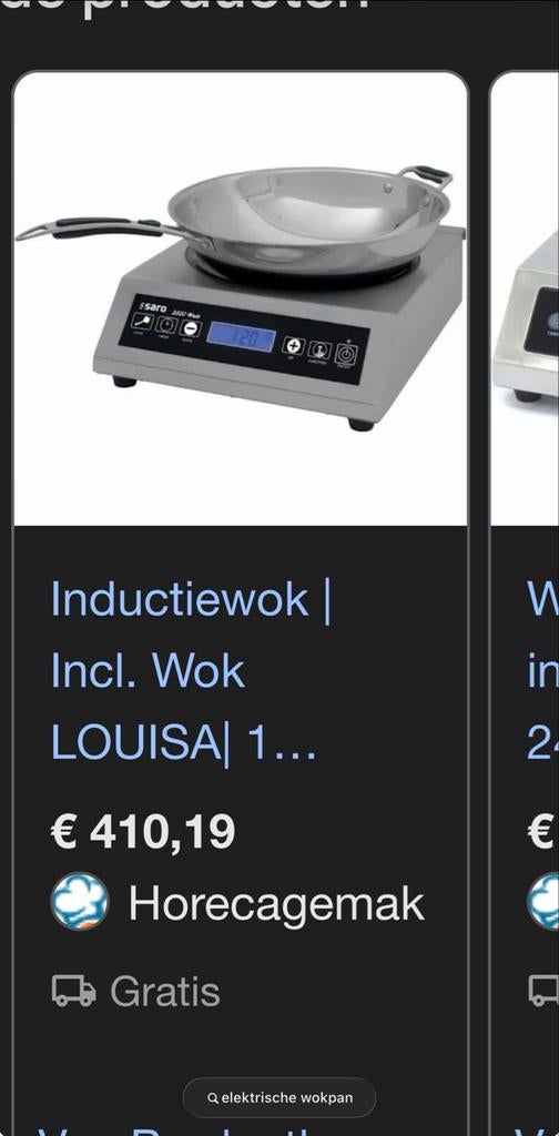Inductiewok met wokpan 2x gebruikt nog nieuw, 4 liter of meer, Ophalen of Verzenden, Gebruikt
