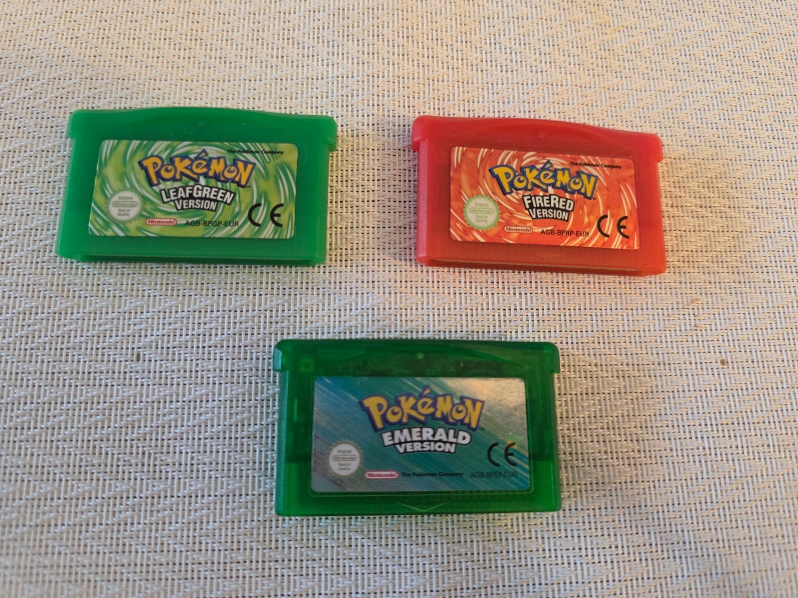 Pokémon GBA: LeafGreen, FireRed & Emerald (set van 3), Gebruikt, 1 speler, Ophalen of Verzenden, Role Playing Game (Rpg)