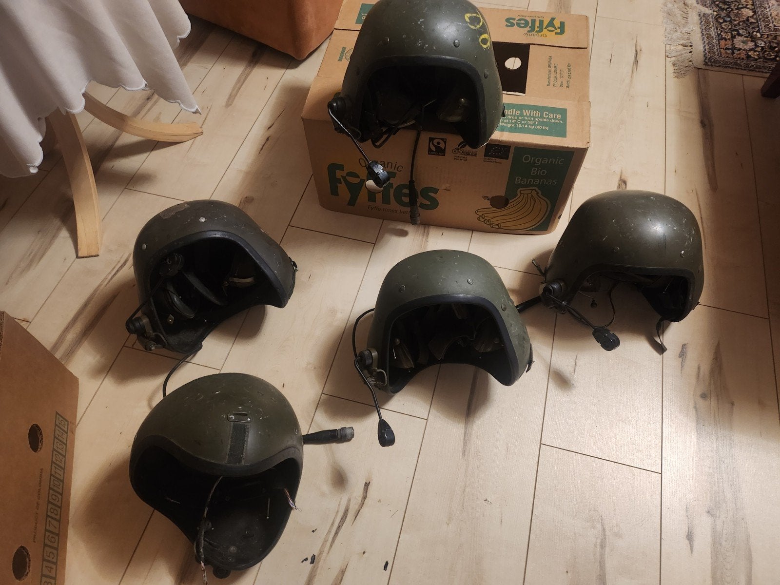 5x Militaire Tankhelm - Amplivox Ltd. Headset, Ophalen of Verzenden, Landmacht, Overige gebieden, Helm of Baret