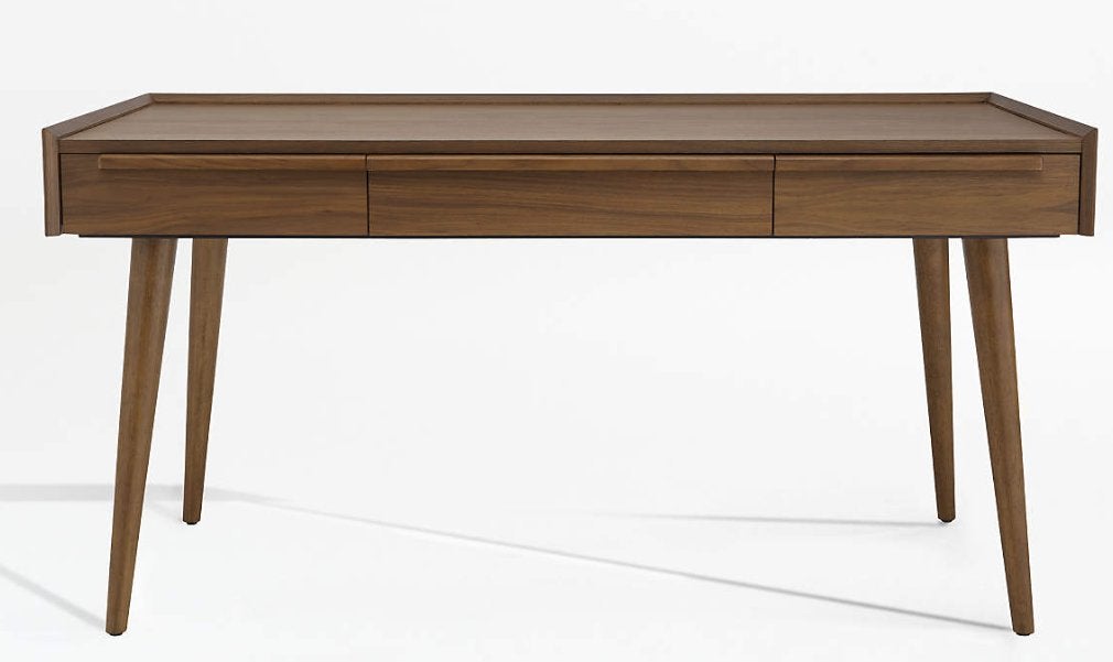 Bureau "Tate Walnut", Huis en Inrichting, Bureaus, Gebruikt, Computerbureau, Hout, Bruin, Demontabel, Met lades, Stopcontact, Ophalen