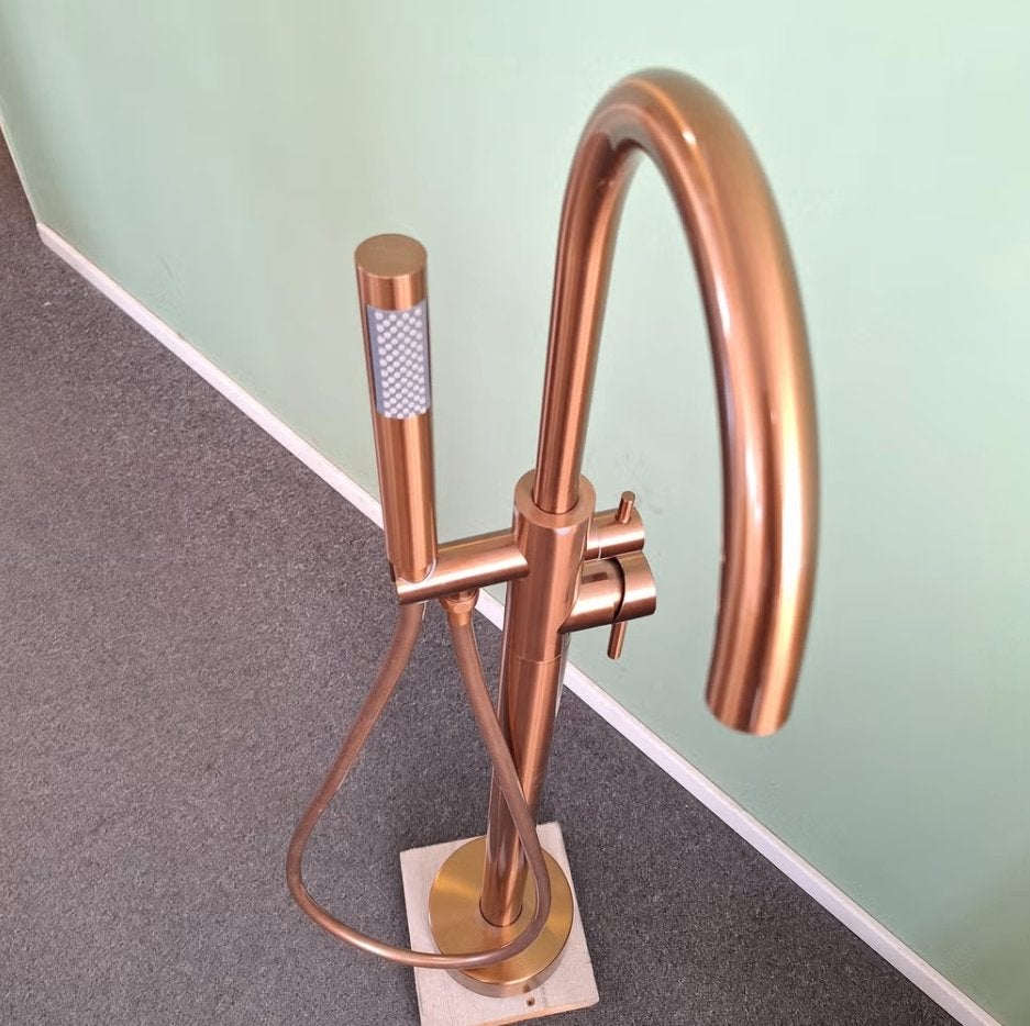 Vrijstaande kraan lichte glans koper compleet nr495, Ophalen of Verzenden, Nieuw