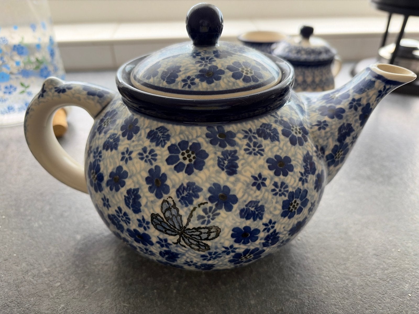 Bunslau theepot Libelle met bloemmotief, Ophalen of Verzenden, Overige stijlen, Overige typen