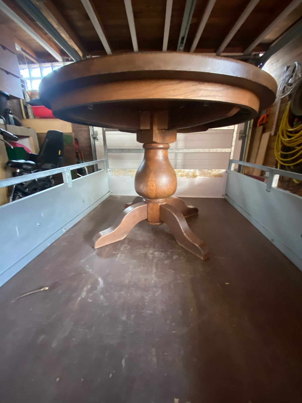 Ronde houten eettafel met 4 stoelen, Ophalen