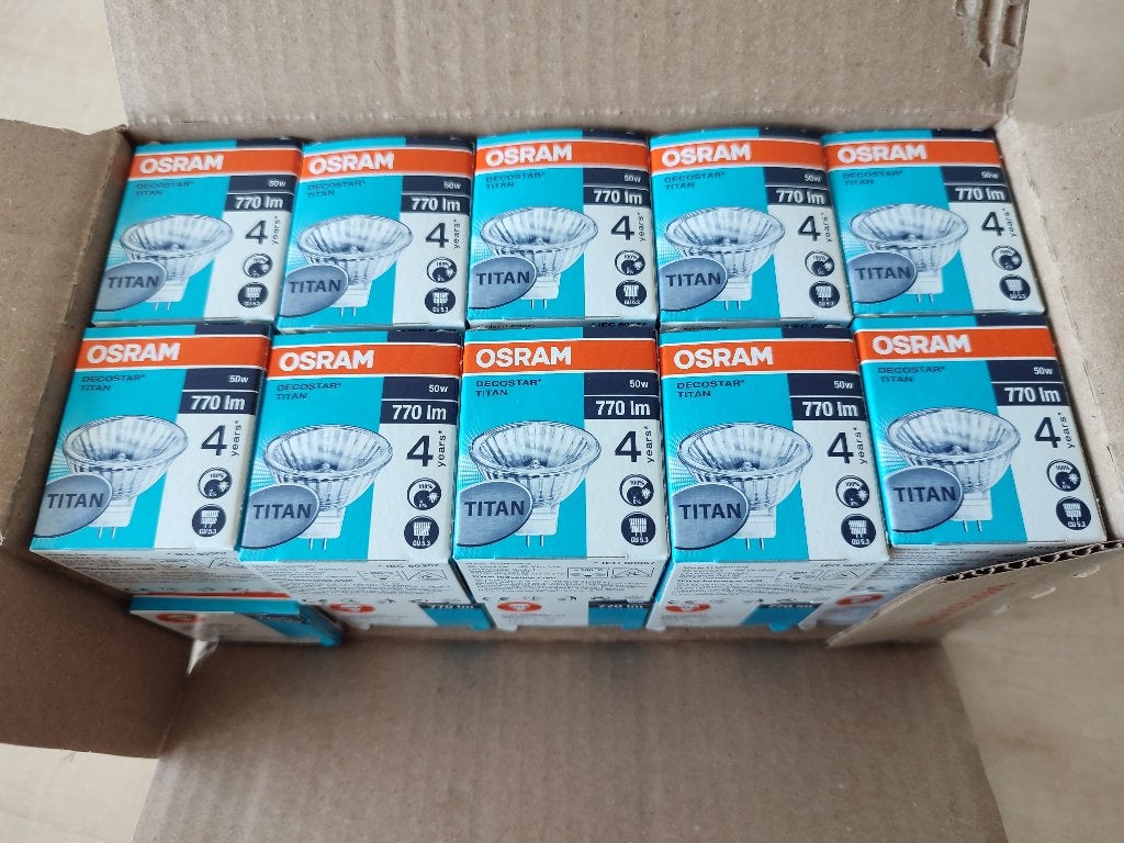 OSRAM Halogeen DECOSTAR 51 TITAN 12V 50W GU5.3 (20 stuks), Osram, 60 watt of meer, Nieuw, GU5.3