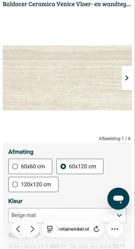 Nieuwe travertin tegels 60x120 cm (7,2 m2 totaal), Doe-het-zelf en Verbouw, Deuren en Horren, Ophalen, Zo goed als nieuw, Buitendeur