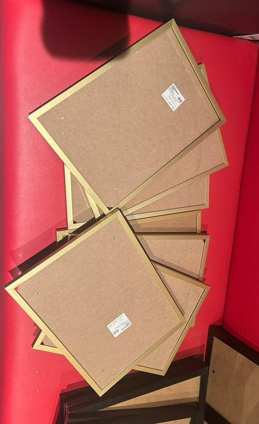 7x IKEA LOMVIKEN Lijsten Goud 30x20 cm, Ophalen, Zo goed als nieuw, Metaal of Aluminium, Minder dan 50 cm